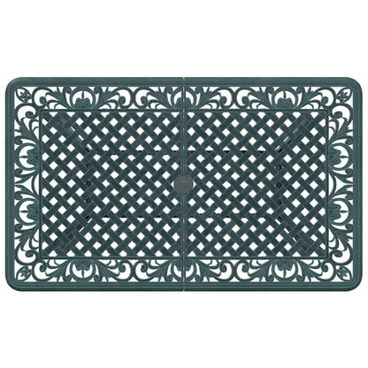 Tavolo da Giardino Verde 150x90x72 cm in Alluminio Pressofuso | homemem39