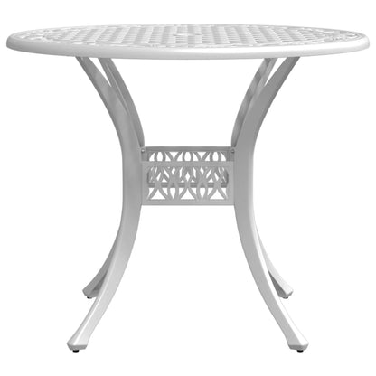 Tavolo da Giardino Bianco Ø90x75 cm in Alluminio Pressofuso | homemem39