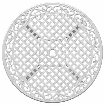 Tavolo da Giardino Bianco Ø90x75 cm in Alluminio Pressofuso | homemem39