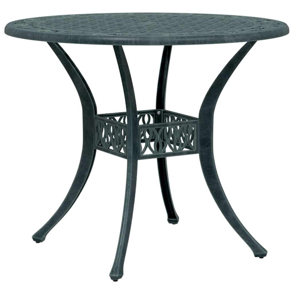 Tavolo da Giardino Verde Ø90x75 cm in Alluminio Pressofuso | homemem39