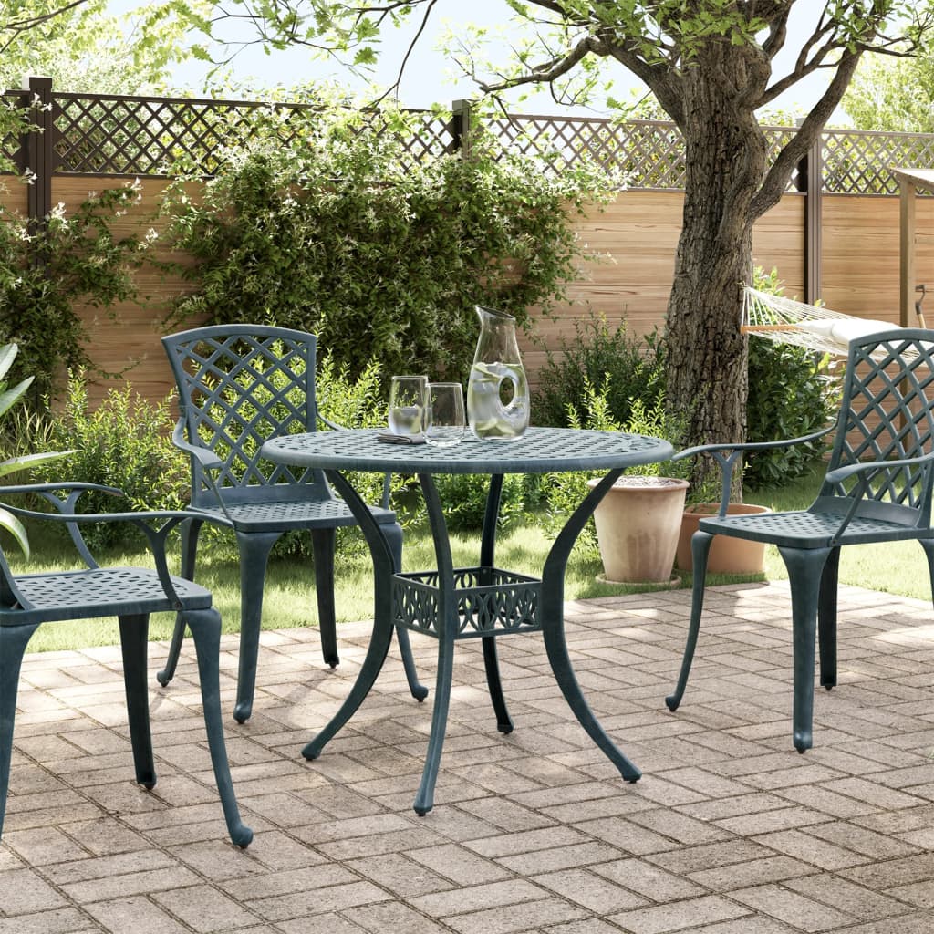 Tavolo da Giardino Verde Ø90x75 cm in Alluminio Pressofuso | homemem39