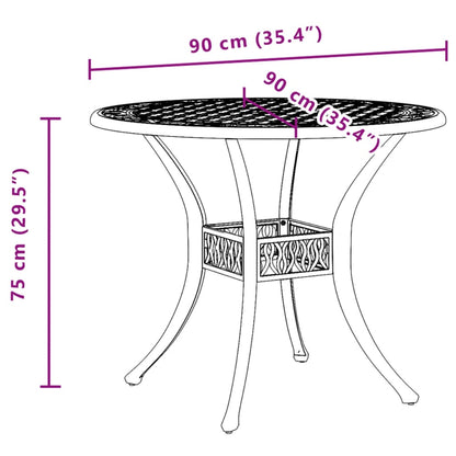 Tavolo da Giardino Verde Ø90x75 cm in Alluminio Pressofuso | homemem39