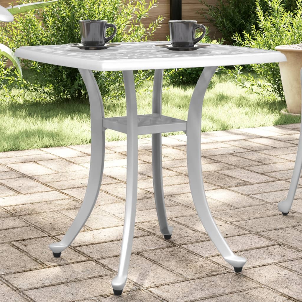 Tavolo da Giardino Bianco 53x53x53 cm in Alluminio Pressofuso - homemem39