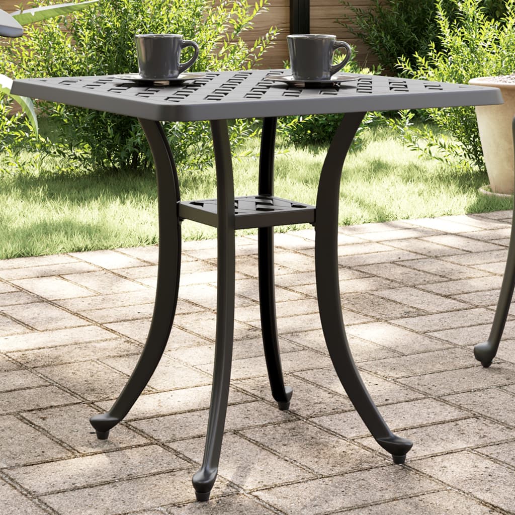 Tavolo da Giardino Nero 53x53x53 cm in Alluminio Pressofuso - homemem39