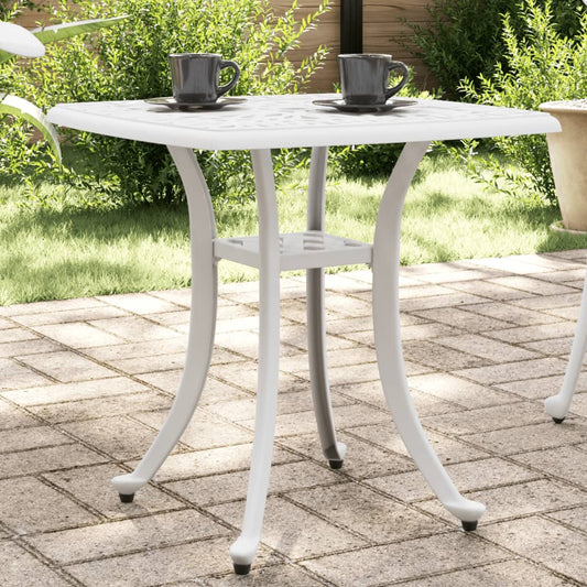 Tavolo da Giardino Bianco 53x53x53 cm in Alluminio Pressofuso | homemem39