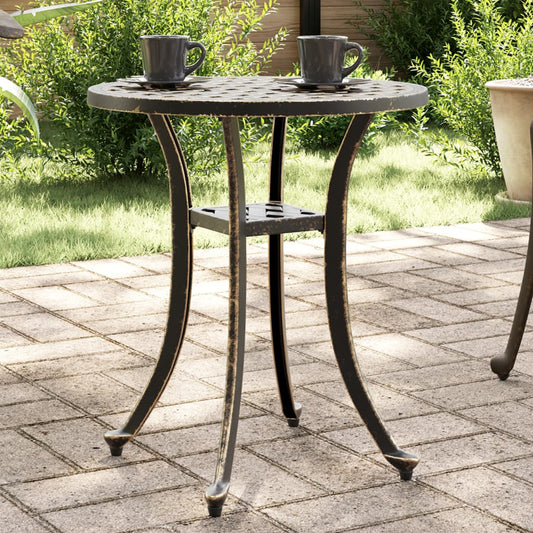 Tavolo da Giardino Bronzo Ø48x53 cm in Alluminio Pressofuso | homemem39