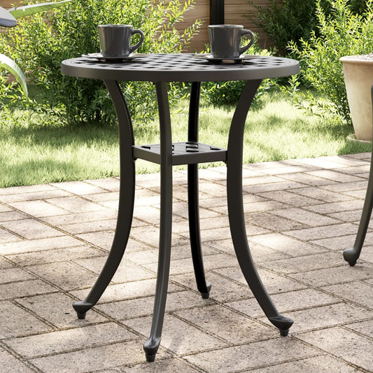 Tavolo da Giardino Nero Ø48x53 cm in Alluminio Pressofuso | homemem39