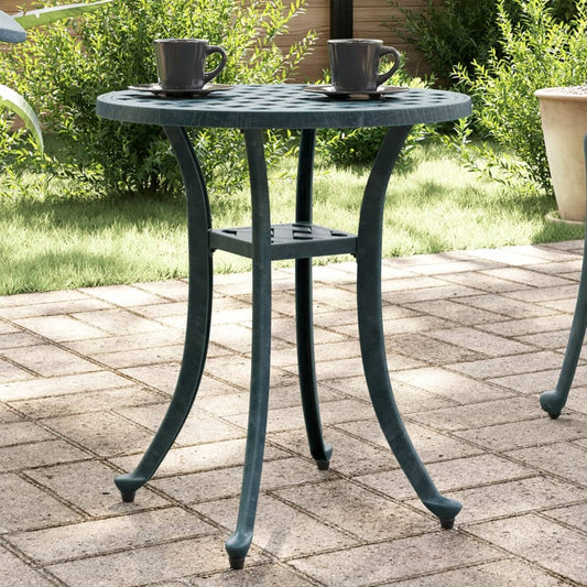 Tavolo da Giardino Verde Ø48x53 cm in Alluminio Pressofuso | homemem39