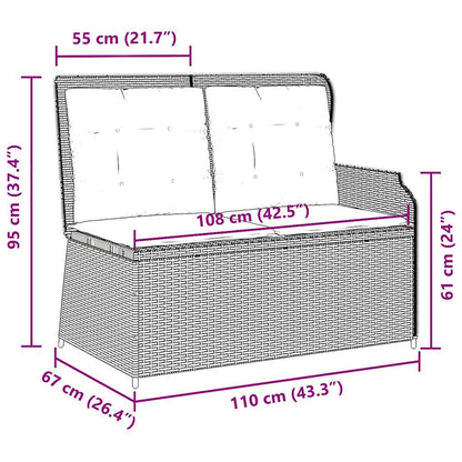 Panca Reclinabile da Giardino con Cuscini Beige in Polyrattan | homemem39