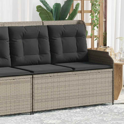 Panca Reclinabile Giardino con Cuscini Grigio Chiaro Polyrattan | homemem39