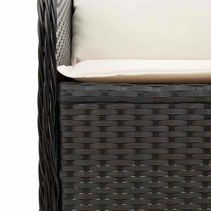 Panca Reclinabile da Giardino con Cuscini Nera in Polyrattan | homemem39