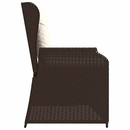 Panca Reclinabile da Giardino con Cuscini Marrone in Polyrattan | homemem39