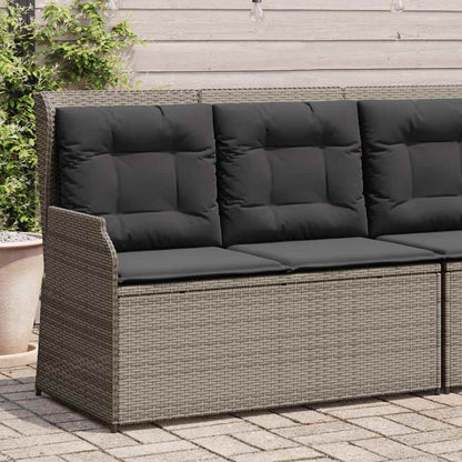 Panca Reclinabile da Giardino con Cuscini Grigia in Polyrattan | homemem39