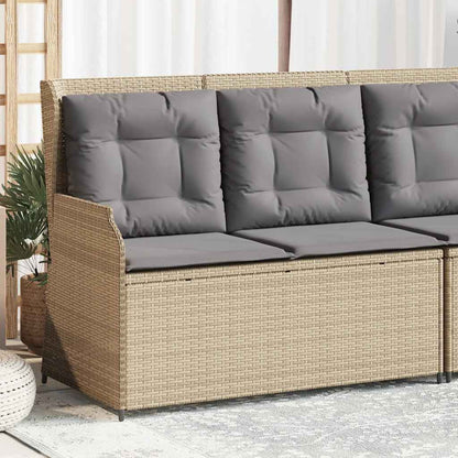 Panca Reclinabile da Giardino con Cuscini Beige in Polyrattan | homemem39