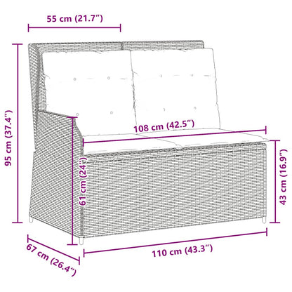 Panca Reclinabile da Giardino con Cuscini Beige in Polyrattan | homemem39
