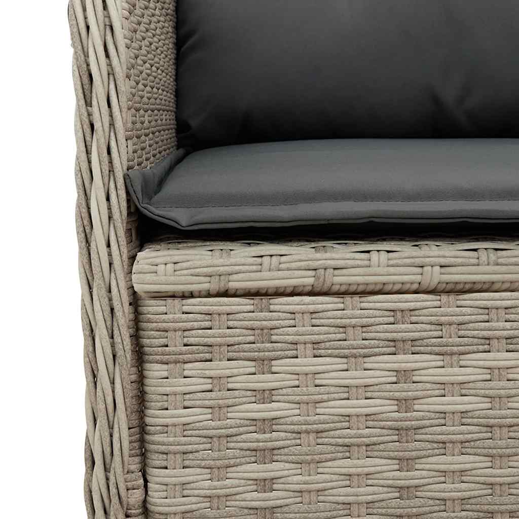 Panca Reclinabile Giardino con Cuscini Grigio Chiaro Polyrattan | homemem39