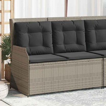 Panca Reclinabile Giardino con Cuscini Grigio Chiaro Polyrattan | homemem39