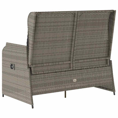 Panca Reclinabile da Giardino con Cuscini Grigia in Polyrattan | homemem39