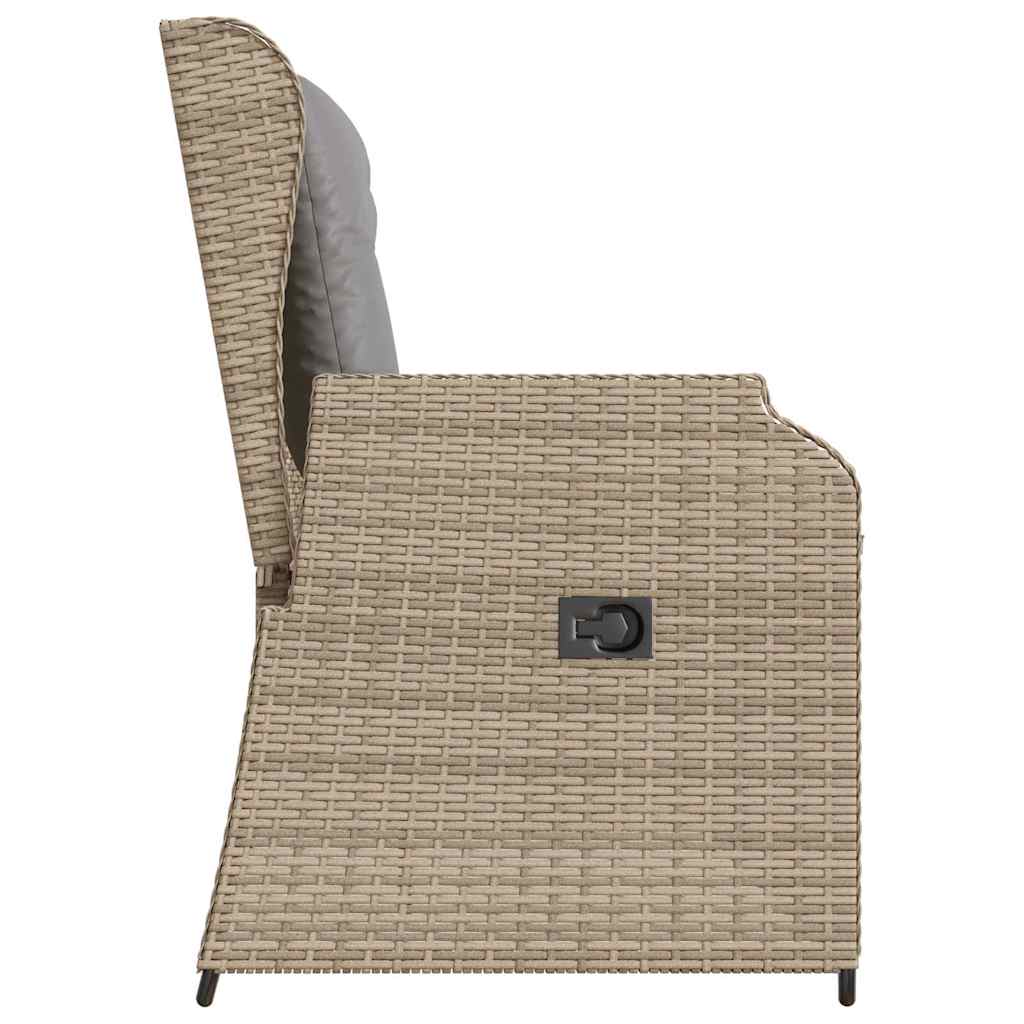 Panca Reclinabile da Giardino con Cuscini Beige in Polyrattan | homemem39