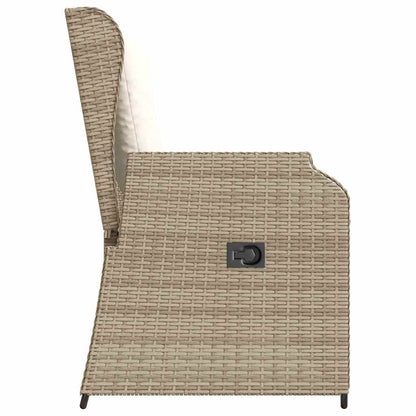 Panca Reclinabile da Giardino con Cuscini Beige in Polyrattan | homemem39