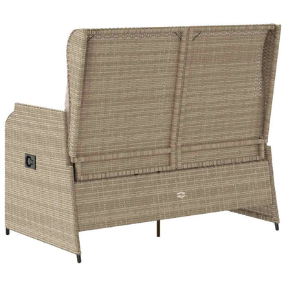 Panca Reclinabile da Giardino con Cuscini Beige in Polyrattan | homemem39
