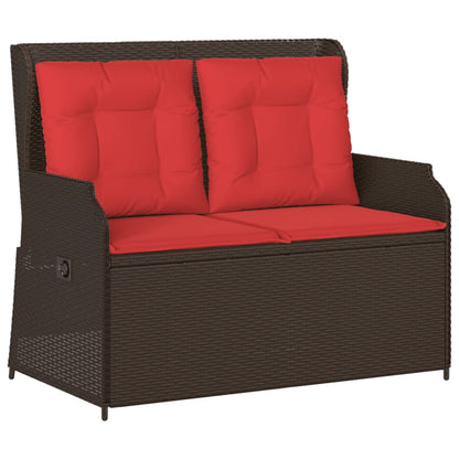 Panchina da giardino reclinabile con Cuscini in Polyrattan Marrone | homemem39