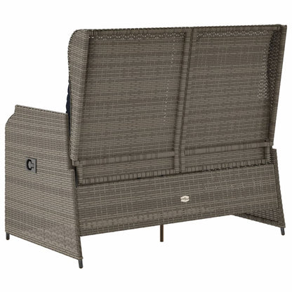 Panchina da giardino reclinabile con Cuscini in Polyrattan Grigio | homemem39