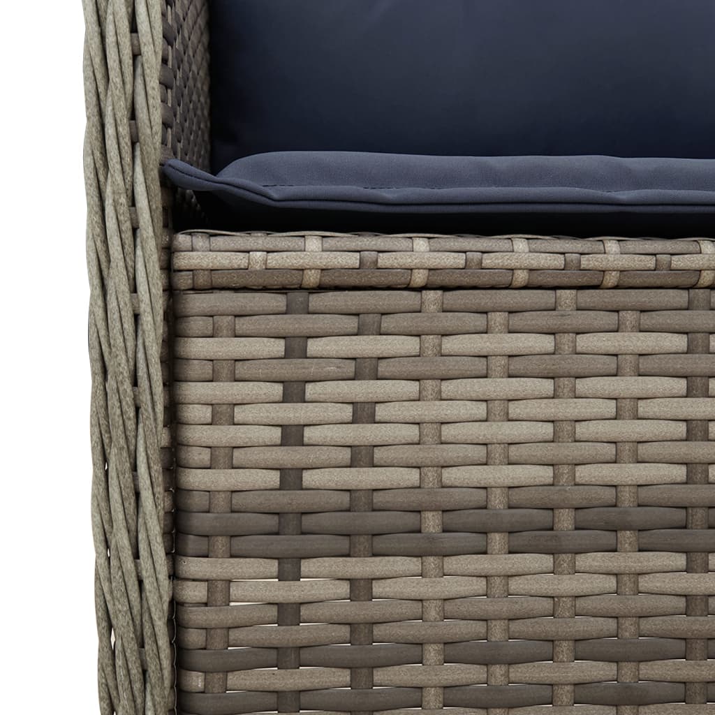 Panchina da giardino reclinabile con Cuscini in Polyrattan Grigio | homemem39