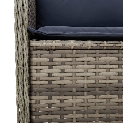 Panchina da giardino reclinabile con Cuscini in Polyrattan Grigio | homemem39