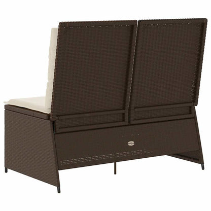 Panca Reclinabile da Giardino con Cuscini Marrone in Polyrattan | homemem39