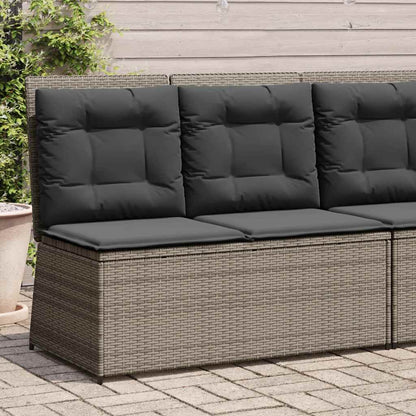 Panca Reclinabile da Giardino con Cuscini Grigia in Polyrattan | homemem39