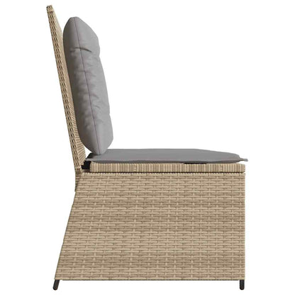 Panca Reclinabile da Giardino con Cuscini Beige in Polyrattan | homemem39