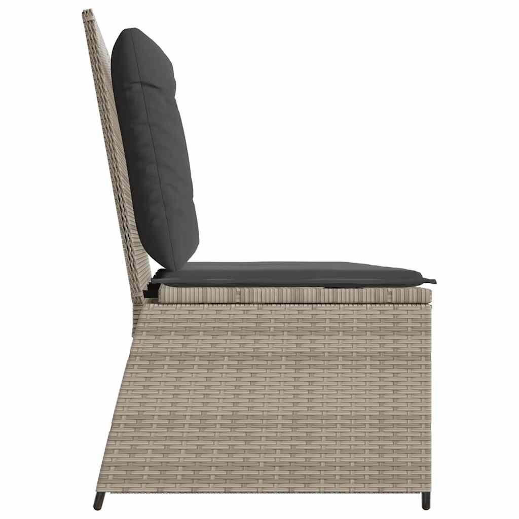 Panca Reclinabile Giardino con Cuscini Grigio Chiaro Polyrattan | homemem39