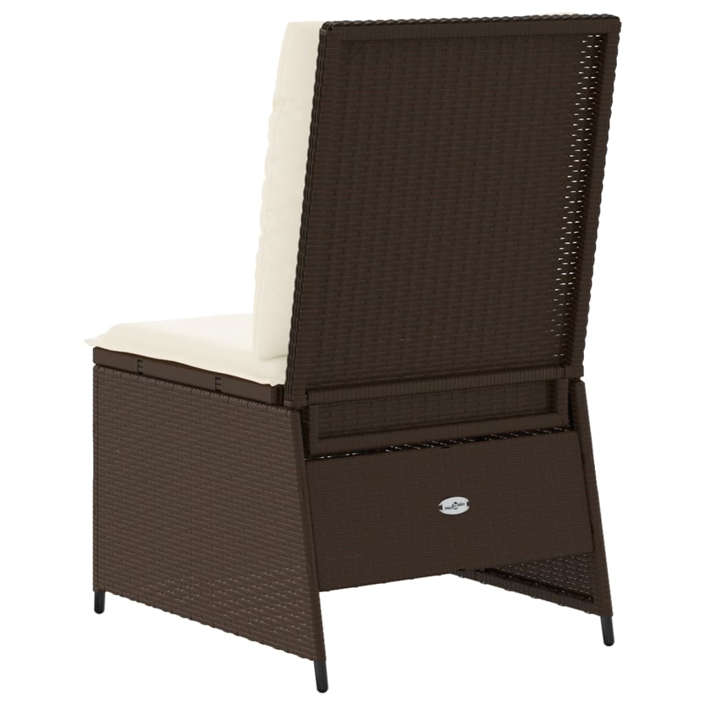 Divano Reclinabile da Giardino con Cuscini Marrone Polyrattan | homemem39