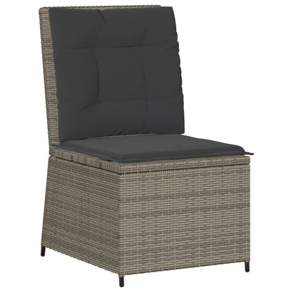 Divano Reclinabile da Giardino con Cuscini Grigio in Polyrattan | homemem39