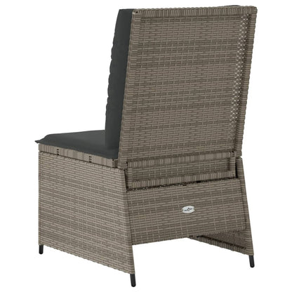 Divano Reclinabile da Giardino con Cuscini Grigio in Polyrattan | homemem39