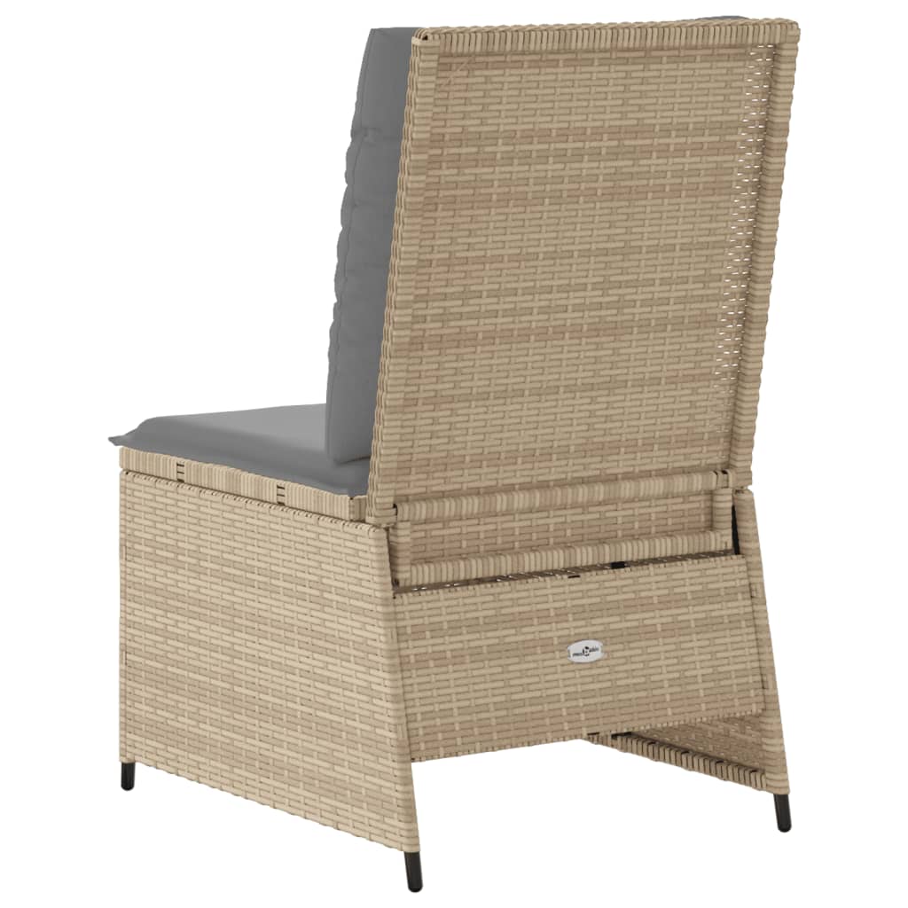 Divano Reclinabile da Giardino con Cuscini Beige in Polyrattan | homemem39