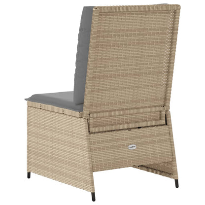 Divano Reclinabile da Giardino con Cuscini Beige in Polyrattan | homemem39
