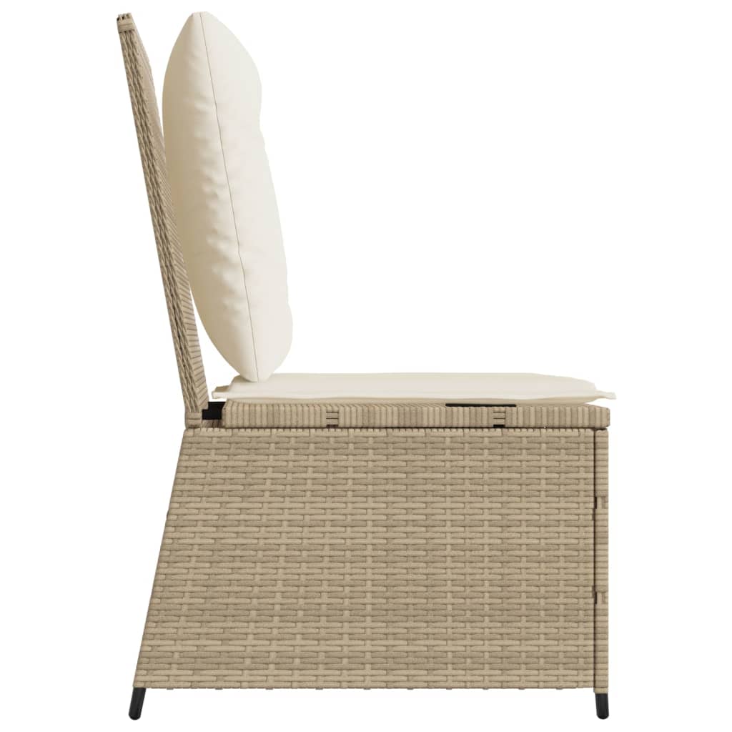 Divano Reclinabile da Giardino con Cuscini Beige in Polyrattan | homemem39