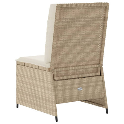 Divano Reclinabile da Giardino con Cuscini Beige in Polyrattan | homemem39