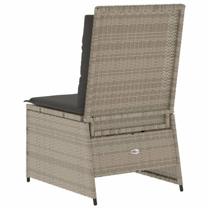 Divano Reclinabile Giardino Cuscini Grigio Chiaro in Polyrattan | homemem39