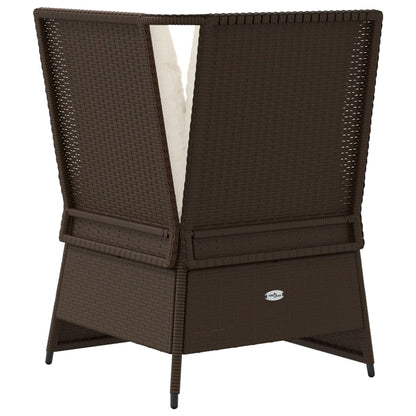 Divano Angolare da Giardino con Cuscini in Polyrattan Marrone | homemem39