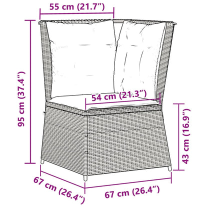 Divano Angolare da Giardino con Cuscini Grigio in Polyrattan | homemem39
