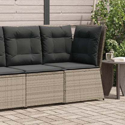 Divano Angolare da Giardino con Cuscini Grigio in Polyrattan | homemem39