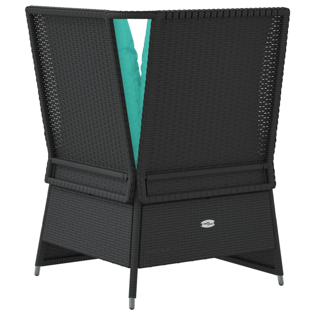 Divano angolare da giardino con Cuscini in Polyrattan Nero | homemem39