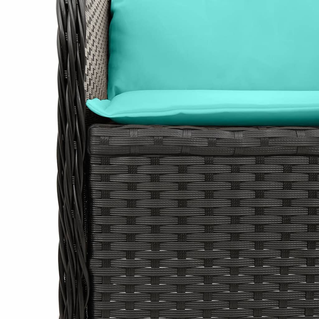Divano angolare da giardino con Cuscini in Polyrattan Nero | homemem39