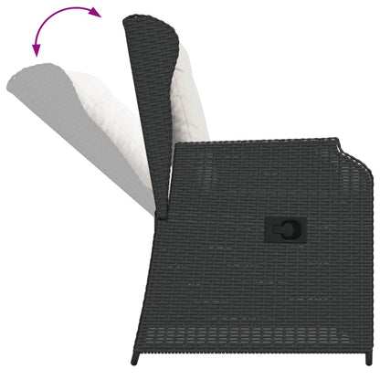 Sedie Reclinabili da Giardino 2 pz con Cuscini Nero Polyrattan | homemem39
