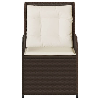 Sedie Reclinabili Giardino 2pz con Cuscini Marrone Polyrattan | homemem39