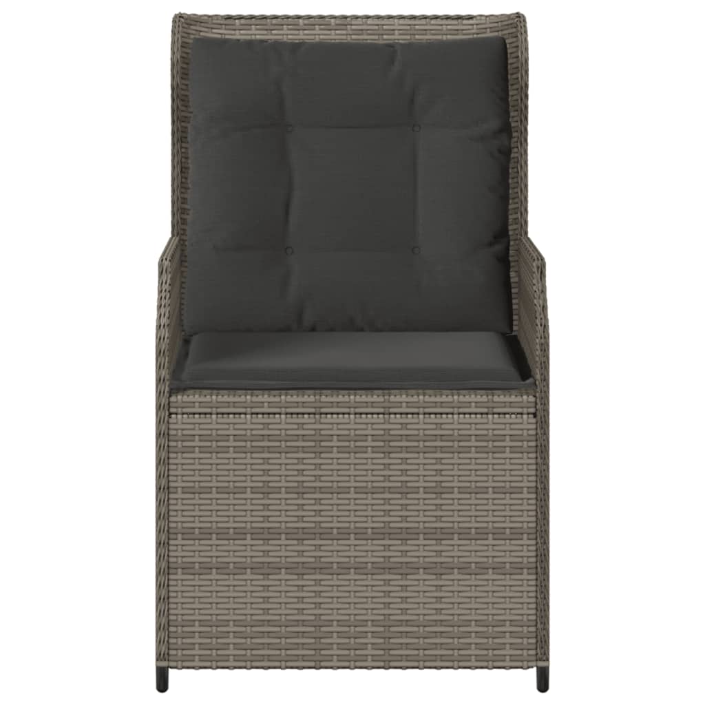 Sedie da Giardino Reclinabili 2 pz e Cuscini Grigio Polyrattan | homemem39
