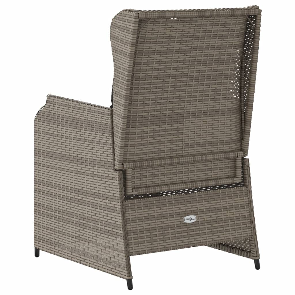 Sedie da Giardino Reclinabili 2 pz e Cuscini Grigio Polyrattan | homemem39
